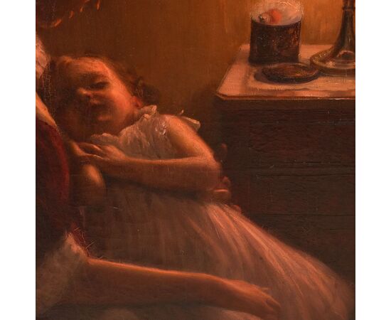QUADRI ANTICHI, RITRATTI DI DONNA, MAMMA CON BAMBINO, MATERNITÁ, PRIMI DEL NOVECENTO. (QR629)