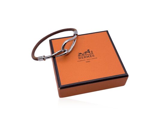 HERMES Bracciale in Pelle Col. Marrone Jumbo Hook