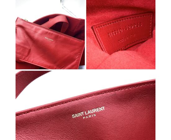 SAINT LAURENT Borsa Shopper in Pelle Col. Rosso M