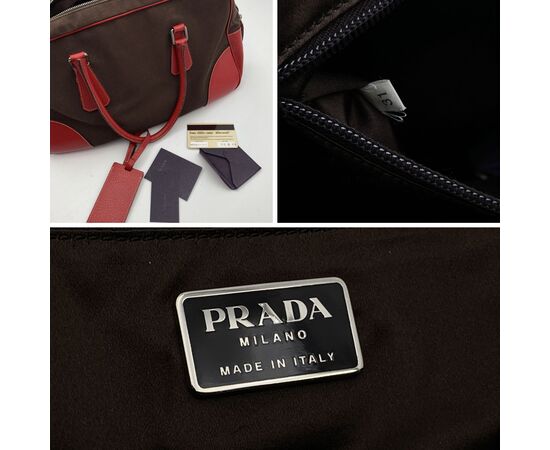 PRADA Borsa a Mano Vintage in Tela Col. Marrone BL0081 M