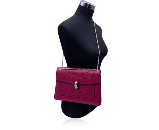 BVLGARI Borsa a Tracolla in Pelle Col. Rosa Serpenti M