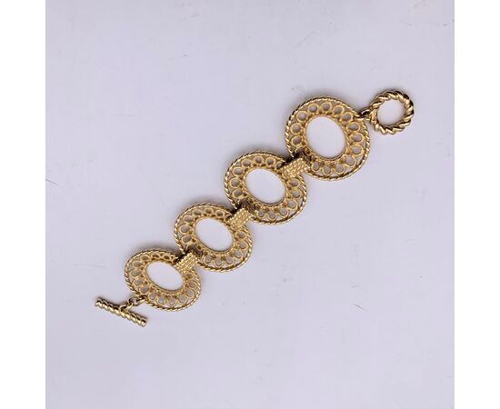 CHRISTIAN DIOR Bracciale Vintage in Metallo Col. Oro