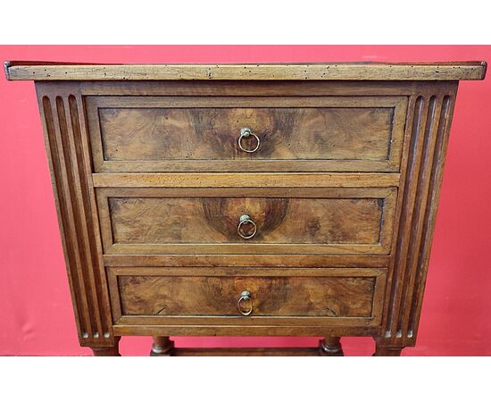 Louis XVI three-drawer bedside table