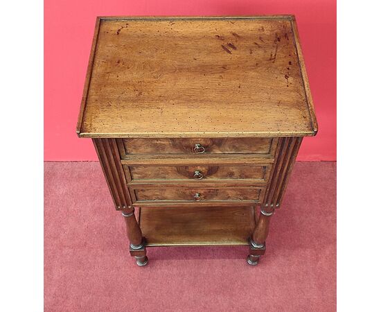 Louis XVI three-drawer bedside table