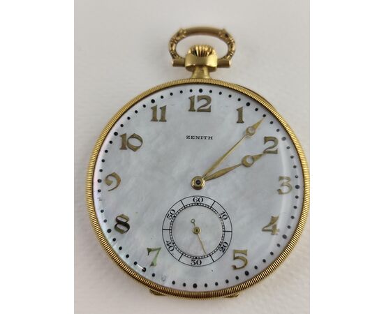 OROLOGIO DA TASCA ZENITH MADREPERLA e ORO 18 KT