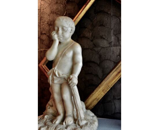 Sculpture of a child in marble     