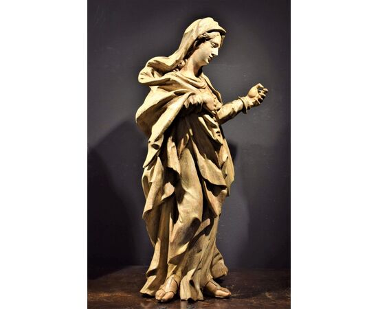 &quot;Madonna&quot; Roman Renaissance Wooden Sculpture     