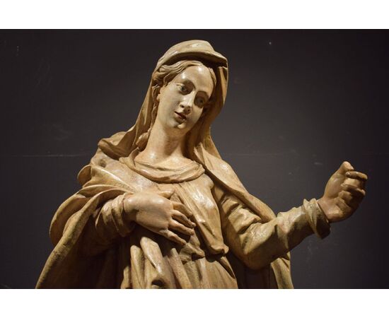 &quot;Madonna&quot; Roman Renaissance Wooden Sculpture     