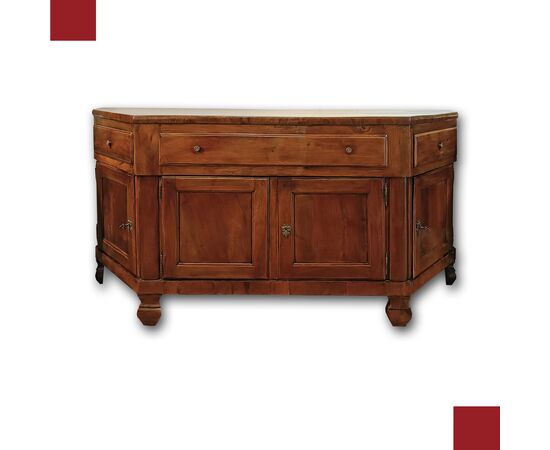 CREDENZA SCANTONATA IN NOCE SECONDA META’ XVIII SECOLO