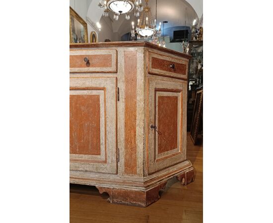 CREDENZA SCANTONATA E DIPINTA NEOCLASSICA SECONDA META’ XVIII SECOLO