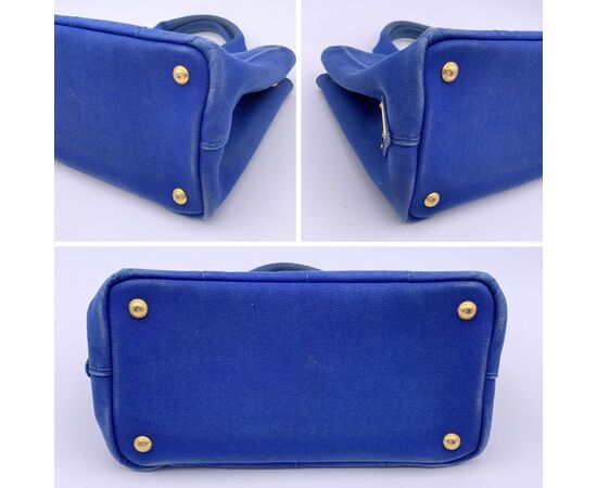 PRADA Borsa Shopper in Tela Col. Blu Canapa S