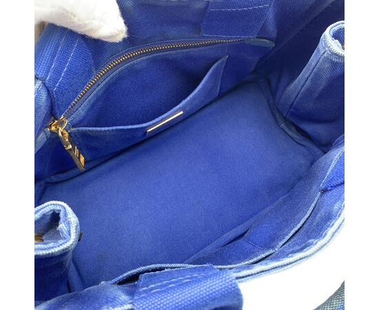 PRADA Borsa Shopper in Tela Col. Blu Canapa S