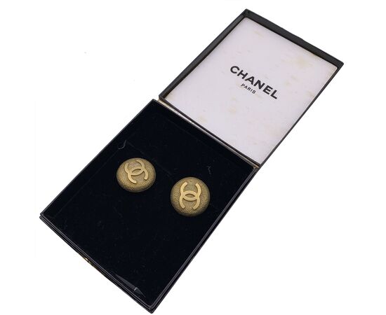 CHANEL Orecchini Vintage in Metallo Col. Oro