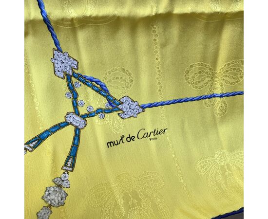 CARTIER Foulard Vintage in Seta Col. Giallo