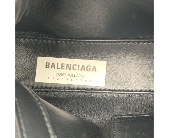 BALENCIAGA Pochette in Tela Col. Argento Triangle S