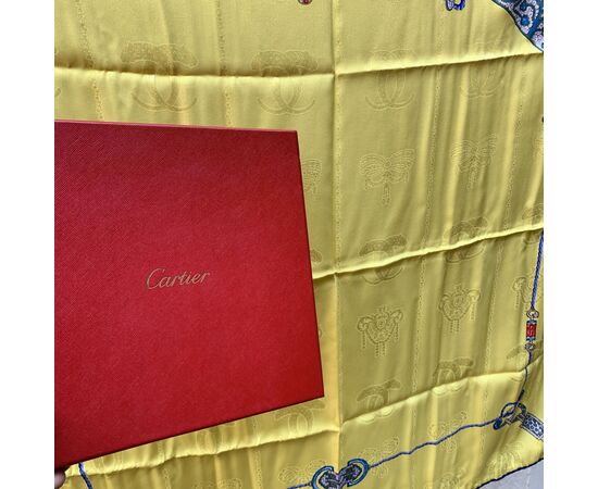 CARTIER Foulard Vintage in Seta Col. Giallo