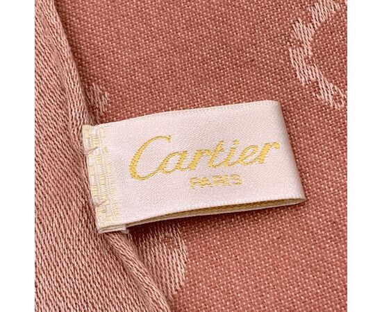 CARTIER Foulard Vintage in Cashmere Col. Rosa Scialle