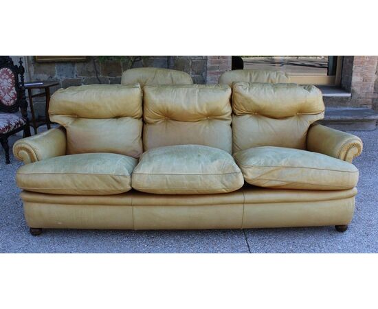 Living room Frau original hazelnut sofa two armchairs - 80s     