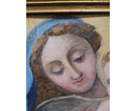 Dipinto Madonna con Bambino Secolo XVIII olio su tela