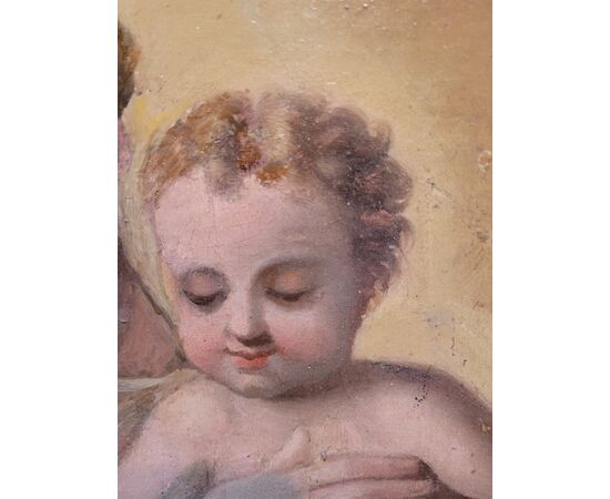 Dipinto Madonna con Bambino Secolo XVIII olio su tela