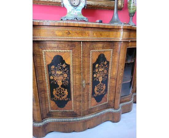 Servante - credenza Inglese intarsiata Secolo XIX Napoleone III