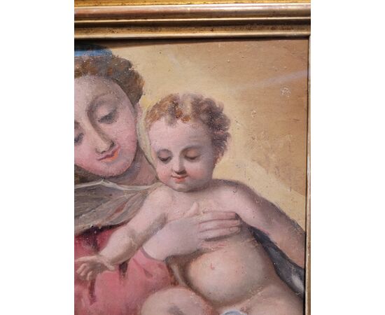 Dipinto Madonna con Bambino Secolo XVIII olio su tela