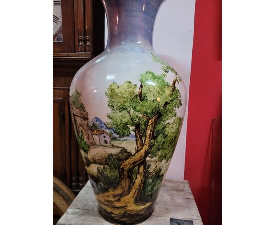 Grande vaso maiolica Scena classica Napoli fine '800 / primi '900