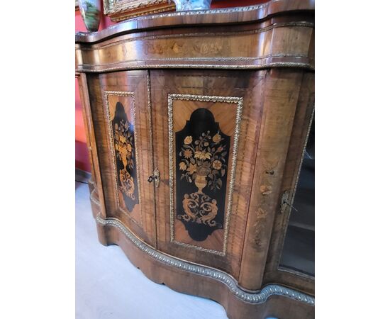 Servante - credenza Inglese intarsiata Secolo XIX Napoleone III