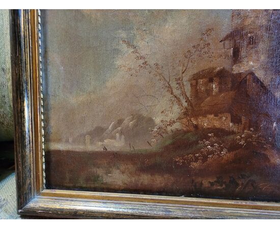 Flemish landscape 19th century - oil on canvas     