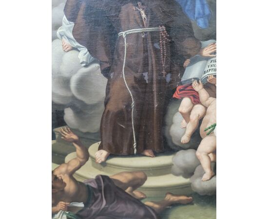 Dipinto olio su tela " San Fedele da Sigmaringen " Secolo XVIII 