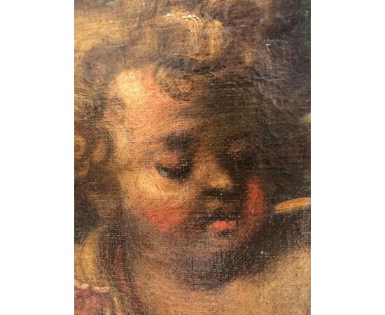 DIPINTO OLIO SU TELA RAFFIGURANTE " GIOCO DI PUTTI "