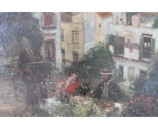 Painting of View of Naples, oil on canvas