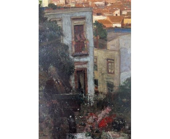 Painting of View of Naples, oil on canvas