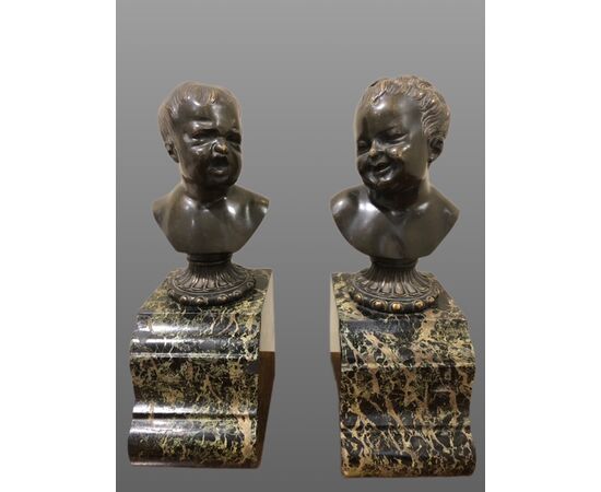 COPPIA DI SCULTURE IN BRONZO