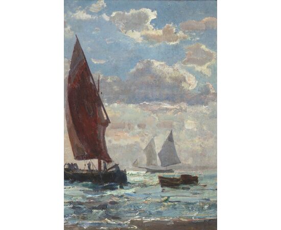 Dipinto di Beppe Ciardi (Venezia 1875 – Quinto di Treviso 1932) raffigurante “Il mare”