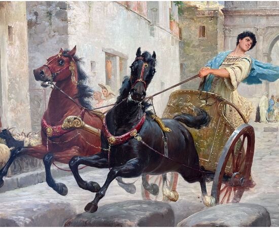 Dipinto di Ettore Forti (XIX-XX secolo) raffigurante "Pompei” 