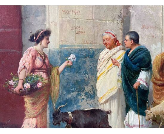 Dipinto di Ettore Forti (XIX-XX secolo) raffigurante "Pompei” 