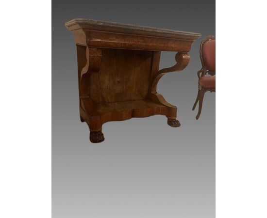 Console in briar walnut Luigi Filippo     