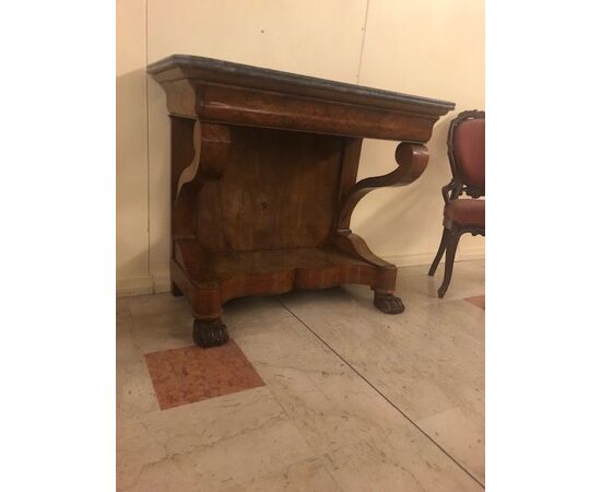 Console in briar walnut Luigi Filippo     