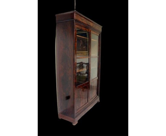 Two-door mahogany display cabinet     