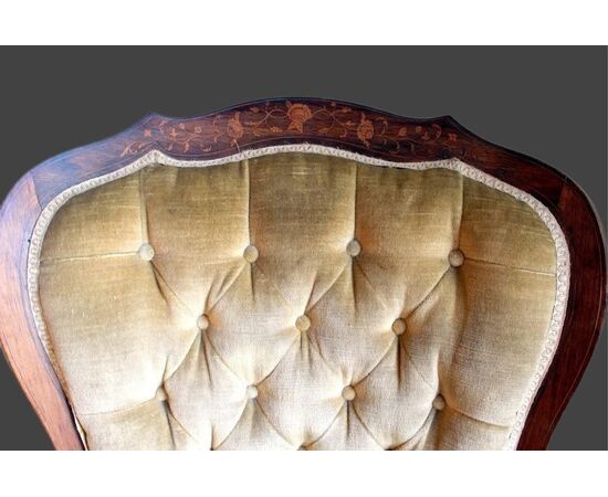 Pair of inlaid rosewood armchairs     