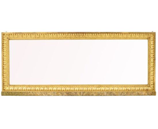 Specchiera in Legno Intagliato e Dorato, XX Secolo, 231x97 cm