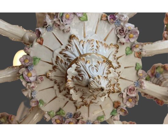 Chandelier painted porcelain