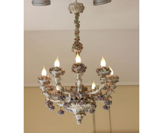 Chandelier painted porcelain