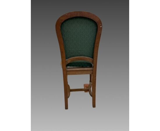 Six chairs with upholstered seats and backs, Louis XVI