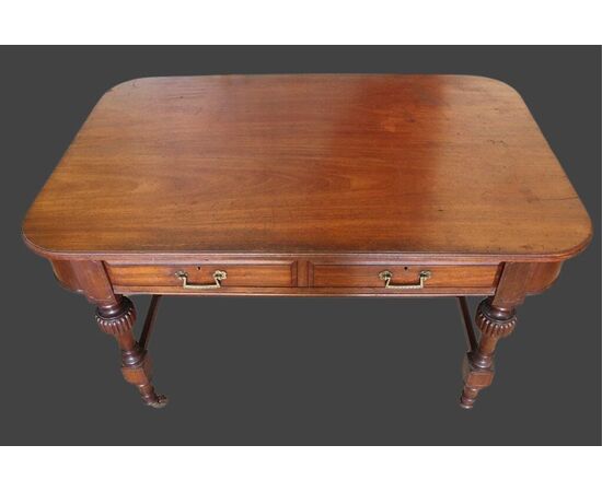 Center table desk with drawers