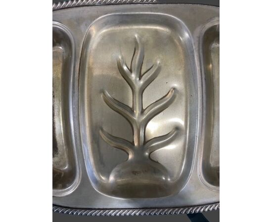 Antipastiera tray, antique pewter 50s Use