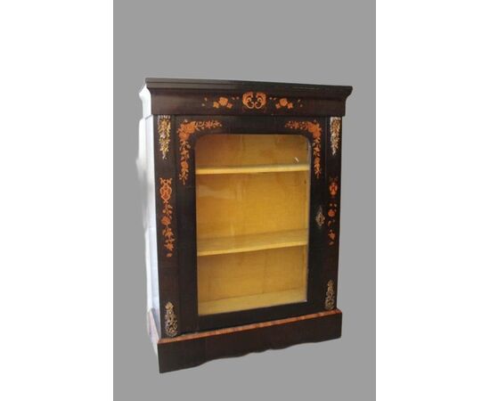 Mobile cabinet with marquetry and bronze ornaments. Eight hundred