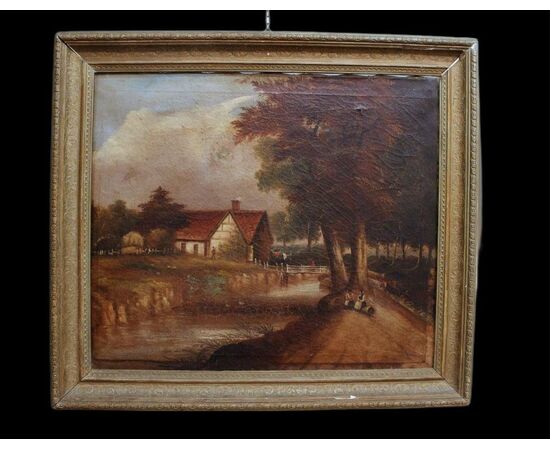 Flemish countryside, oil on canvas