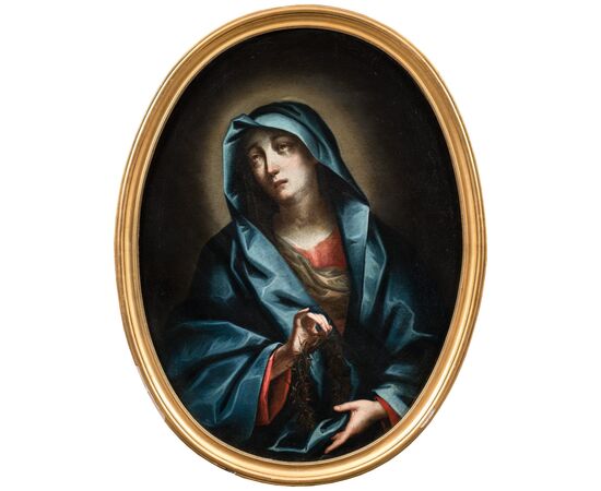 Pittore italiano (XVII secolo) - Madonna addolorata con corona di spine.